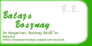 balazs bosznay business card